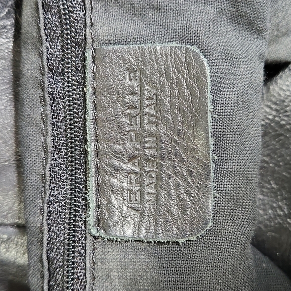 Vera Pelle Black Leather Purse Made in Italy - Picture 5 of 6